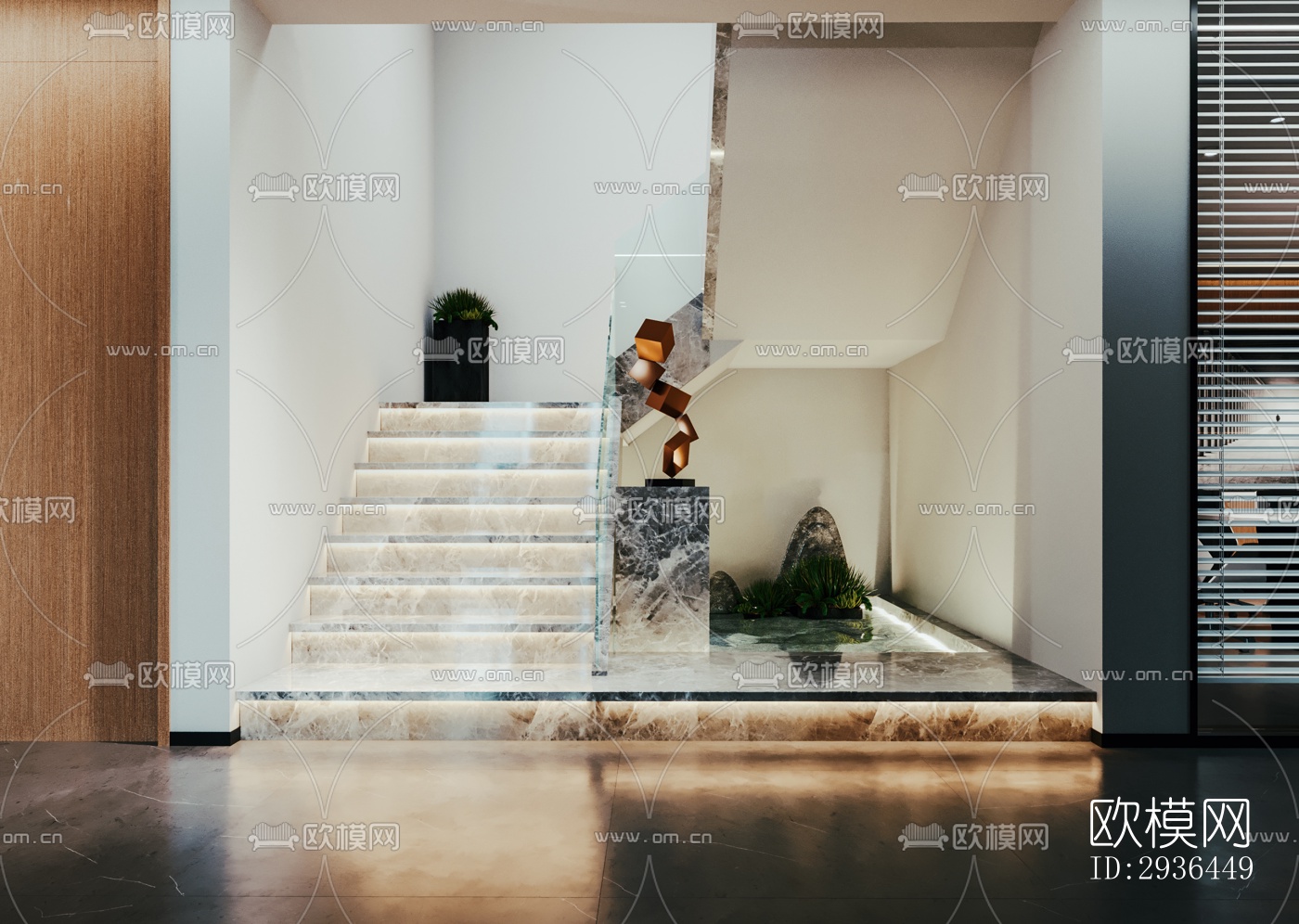 现代办公区效果图下载（渲染图19）