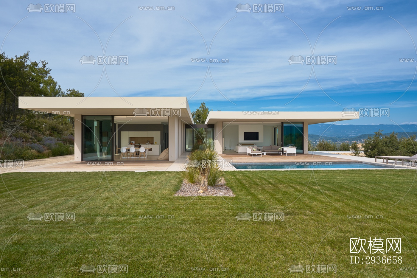 现代居住建筑效果图下载（渲染图1）