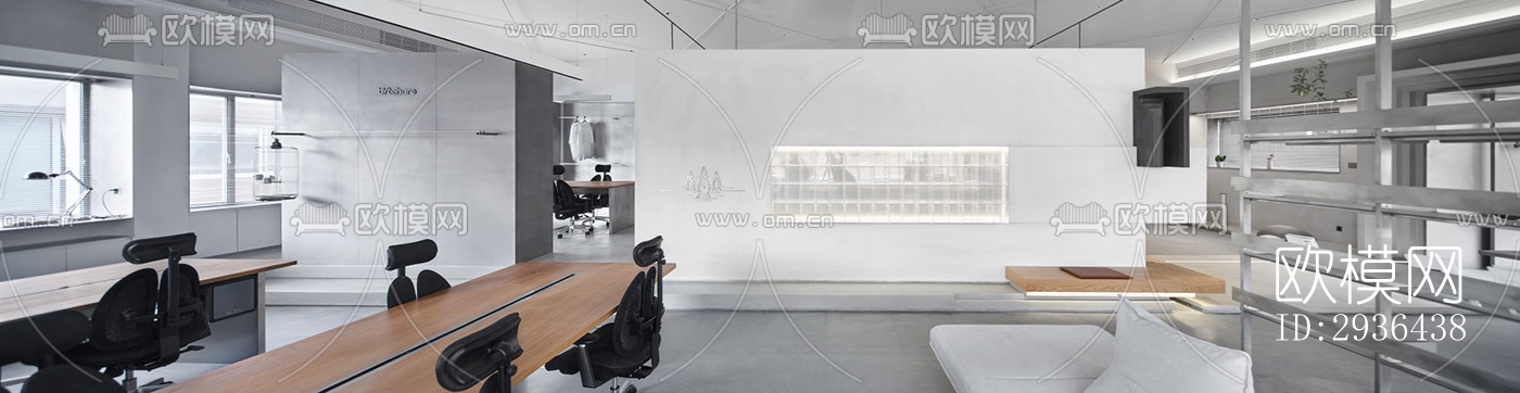 工业风办公区效果图下载（渲染图15）