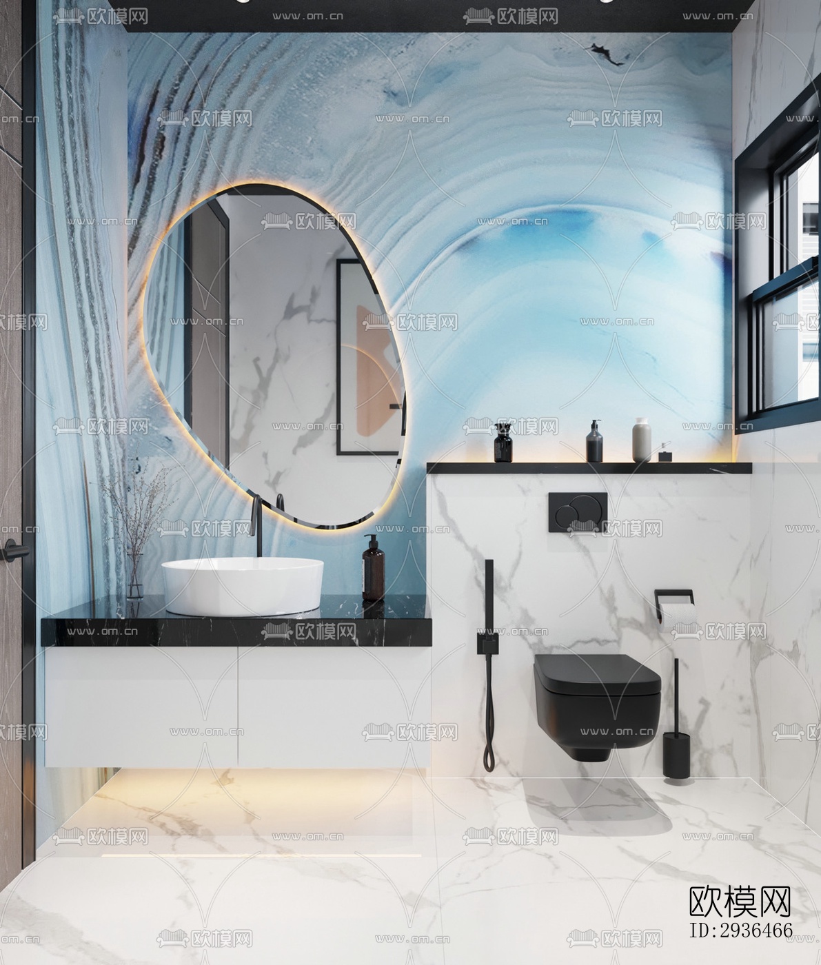 现代办公区效果图下载（渲染图11）