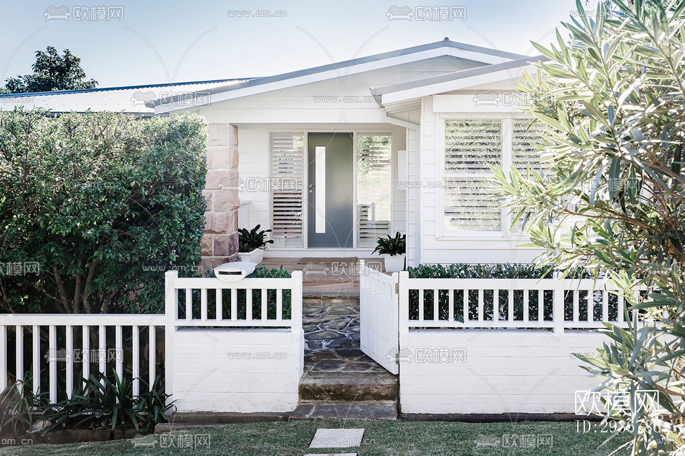 美式居住建筑效果图下载（渲染图17）