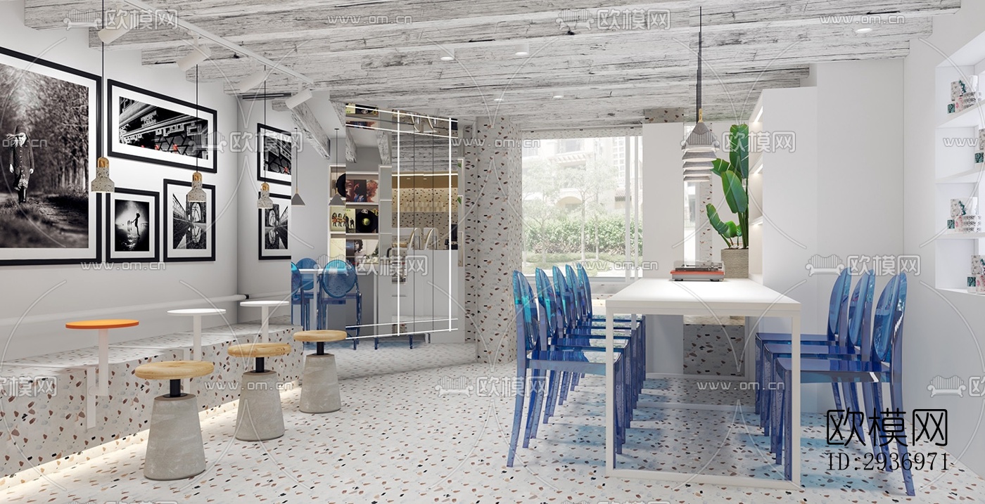 北欧咖啡奶茶效果图下载（渲染图1）