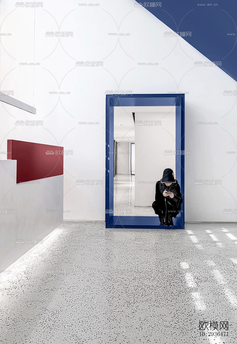 现代办公区效果图下载（渲染图3）