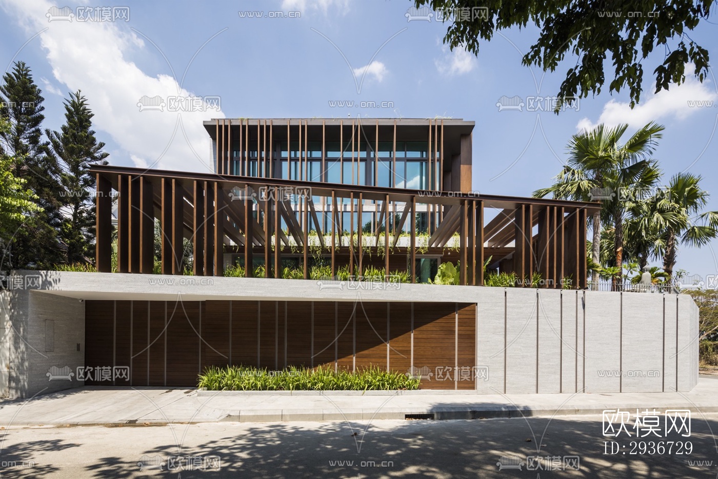 现代居住建筑效果图下载（渲染图4）