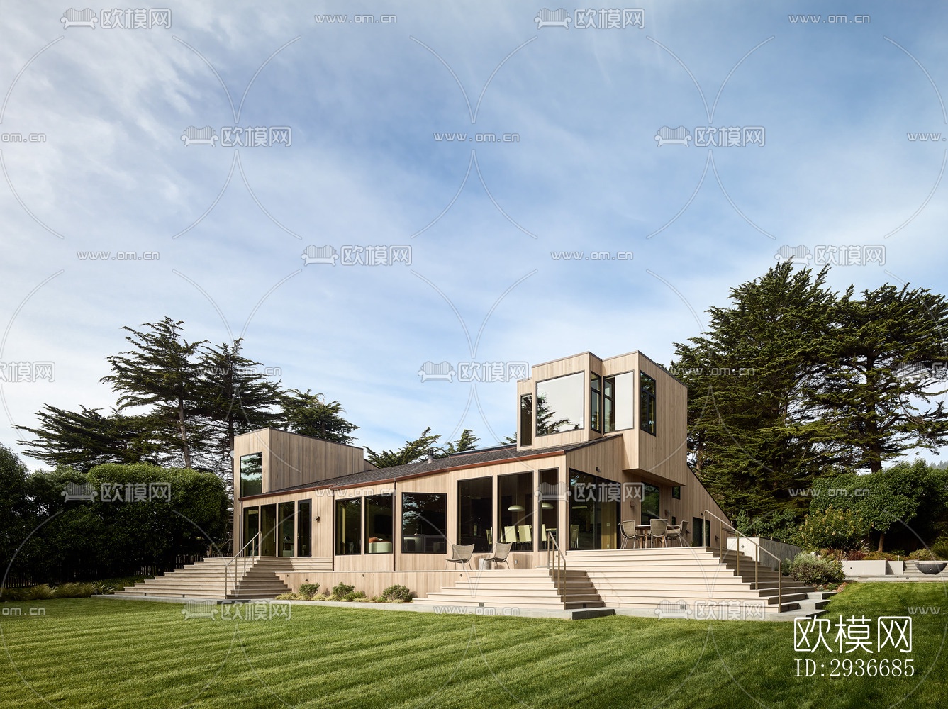 现代居住建筑效果图下载（渲染图19）