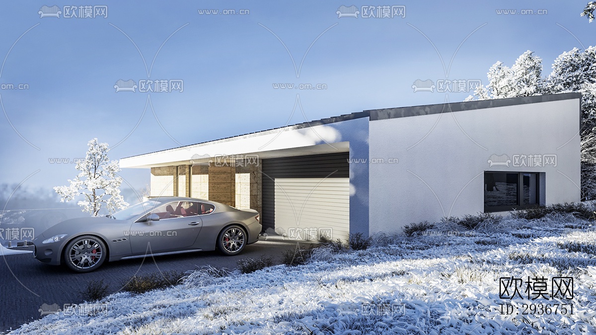 现代居住建筑效果图下载（渲染图18）