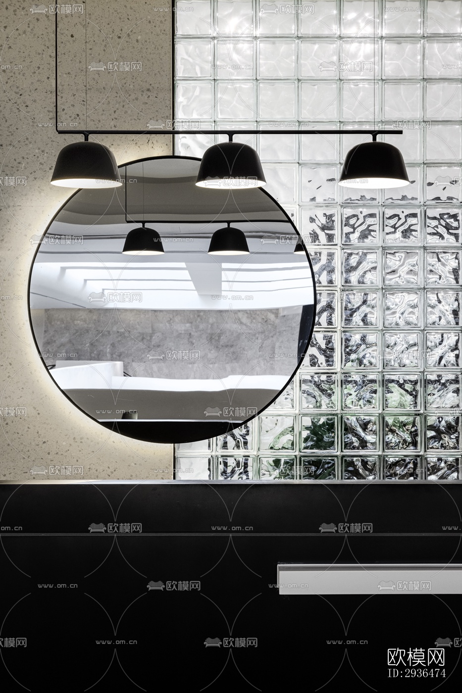 现代办公区效果图下载（渲染图4）