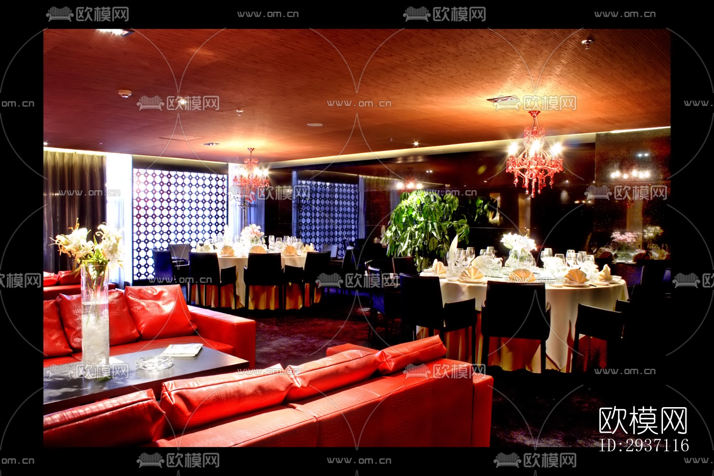 后现代西餐厅效果图下载（渲染图5）