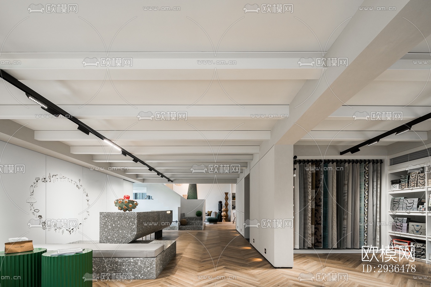 现代办公区效果图下载（渲染图13）