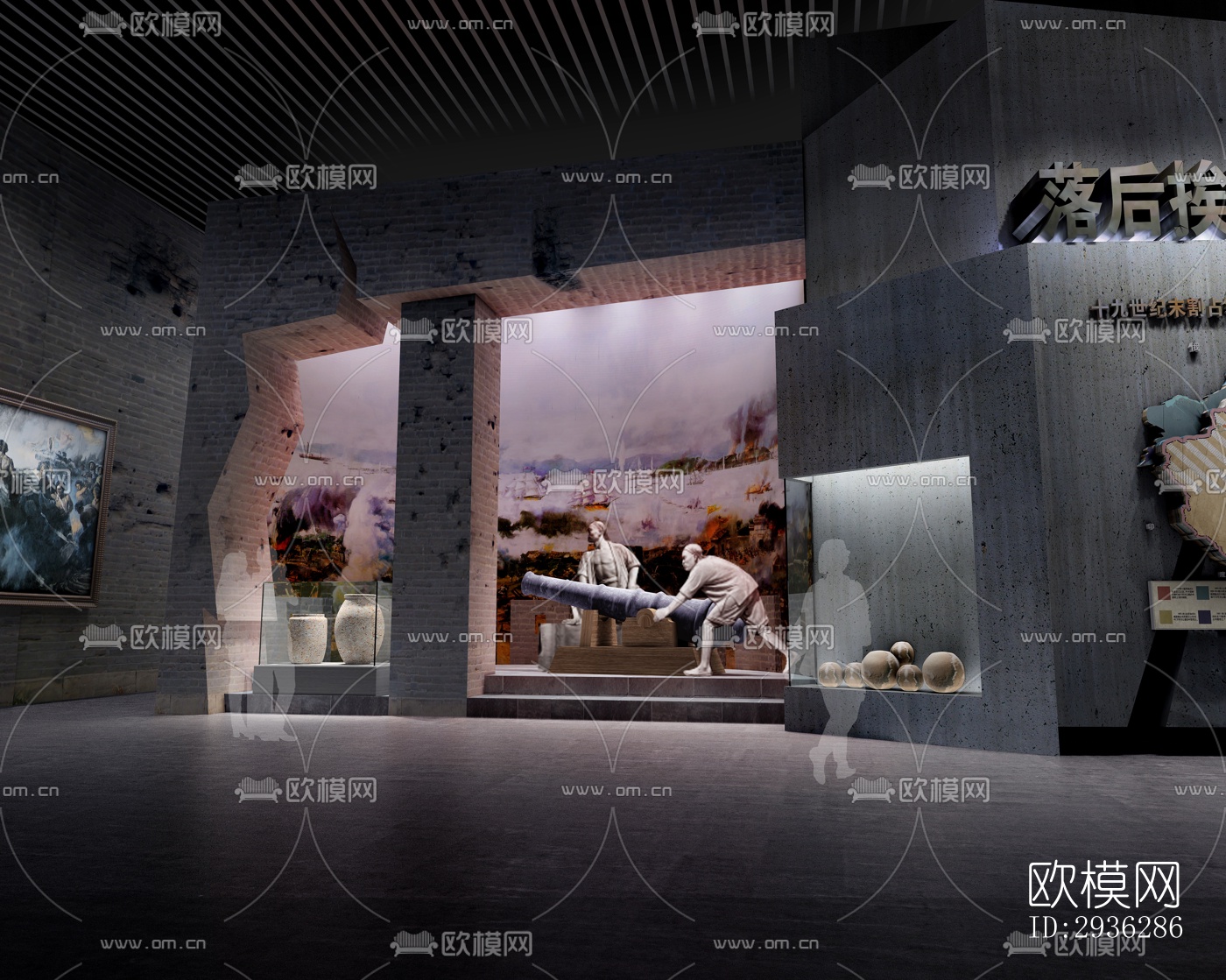 新中式美术博物馆效果图下载（渲染图2）