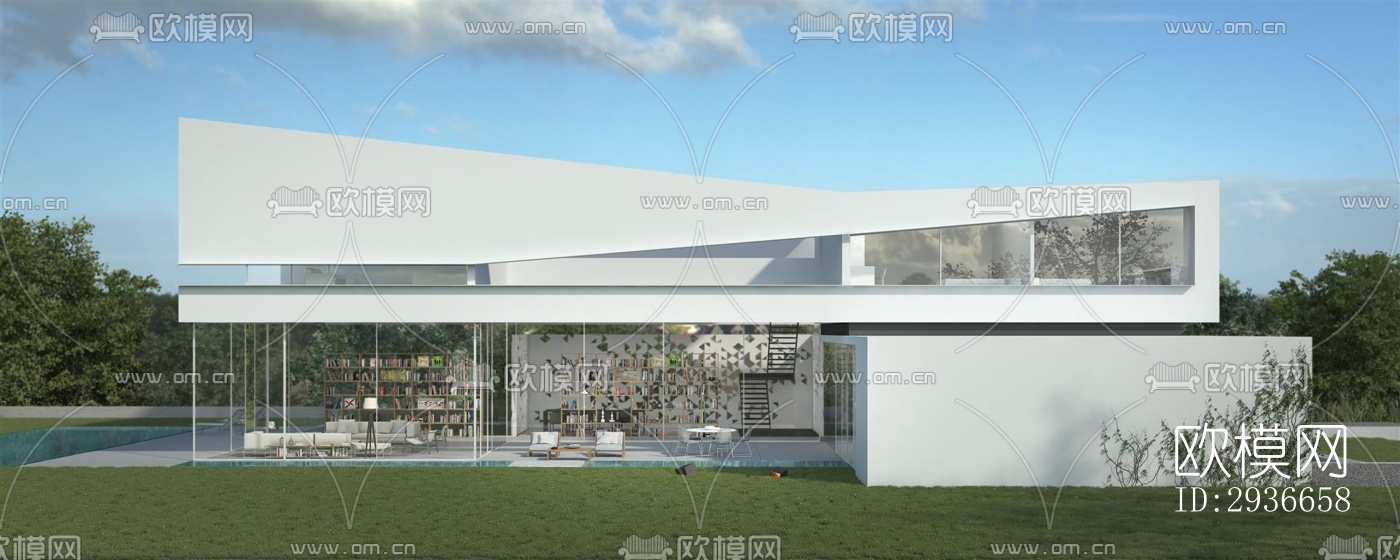 现代居住建筑效果图下载（渲染图7）