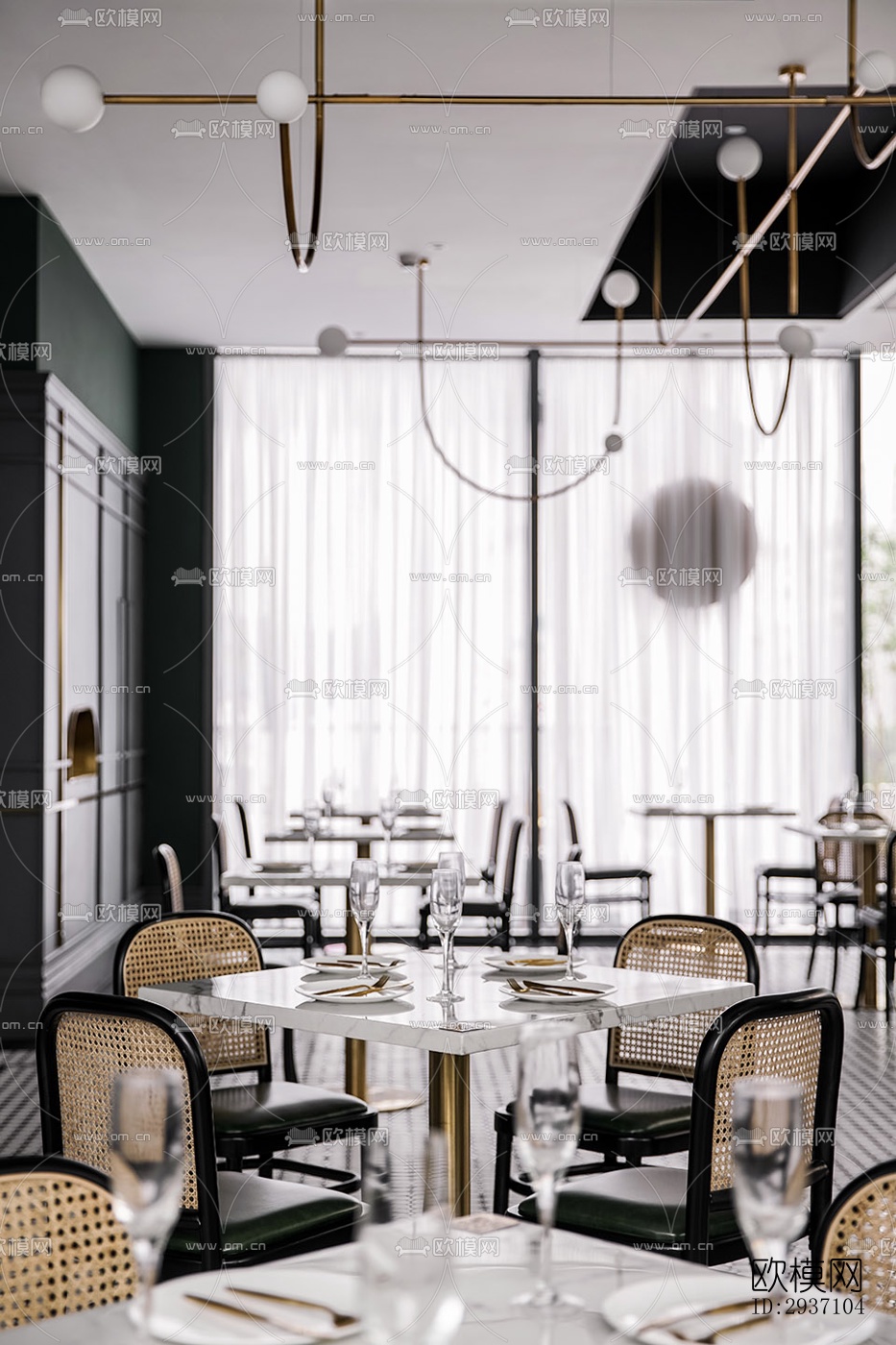 东南亚西餐厅效果图下载（渲染图7）