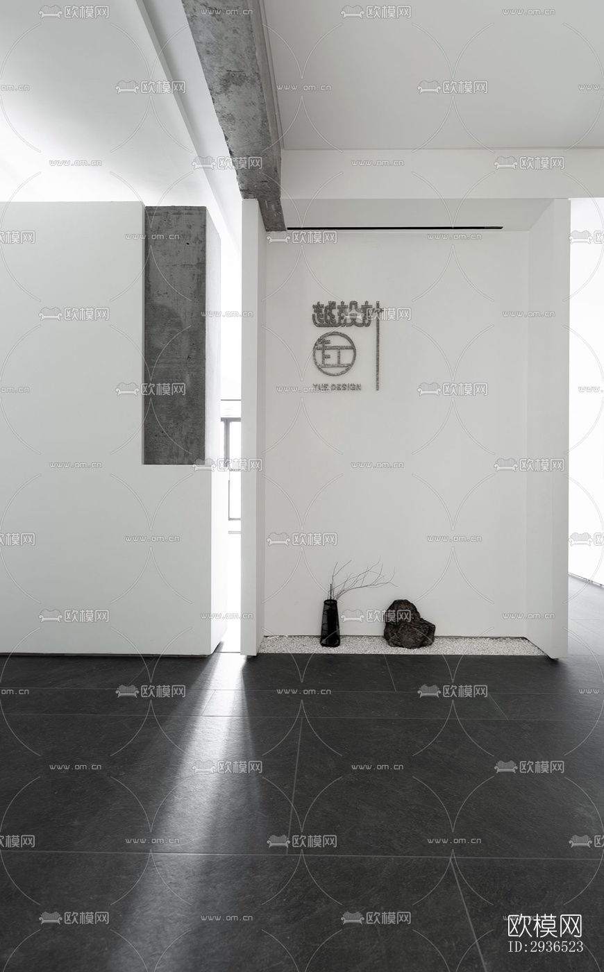 高级灰办公区效果图下载（渲染图20）