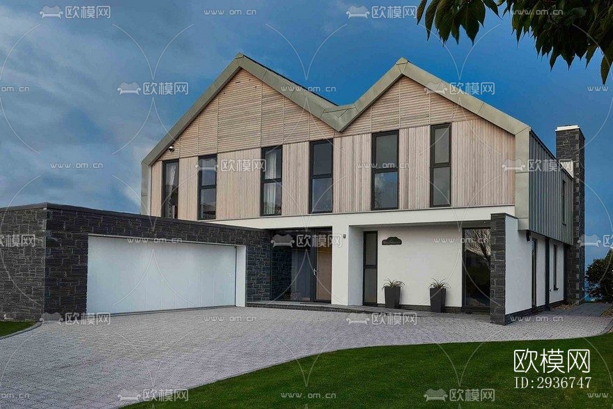 现代居住建筑效果图下载（渲染图14）