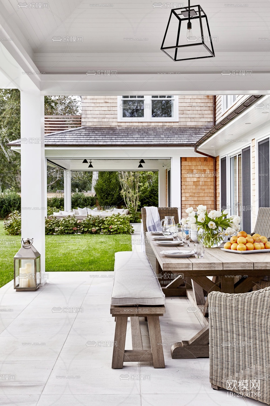 美式居住建筑效果图下载（渲染图1）