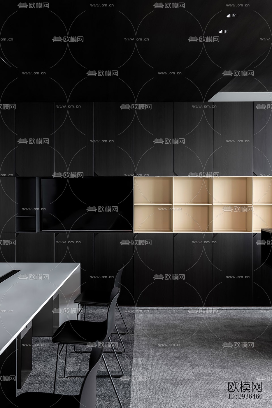 现代办公区效果图下载（渲染图15）