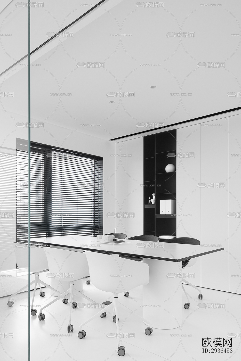 现代办公区效果图下载（渲染图17）