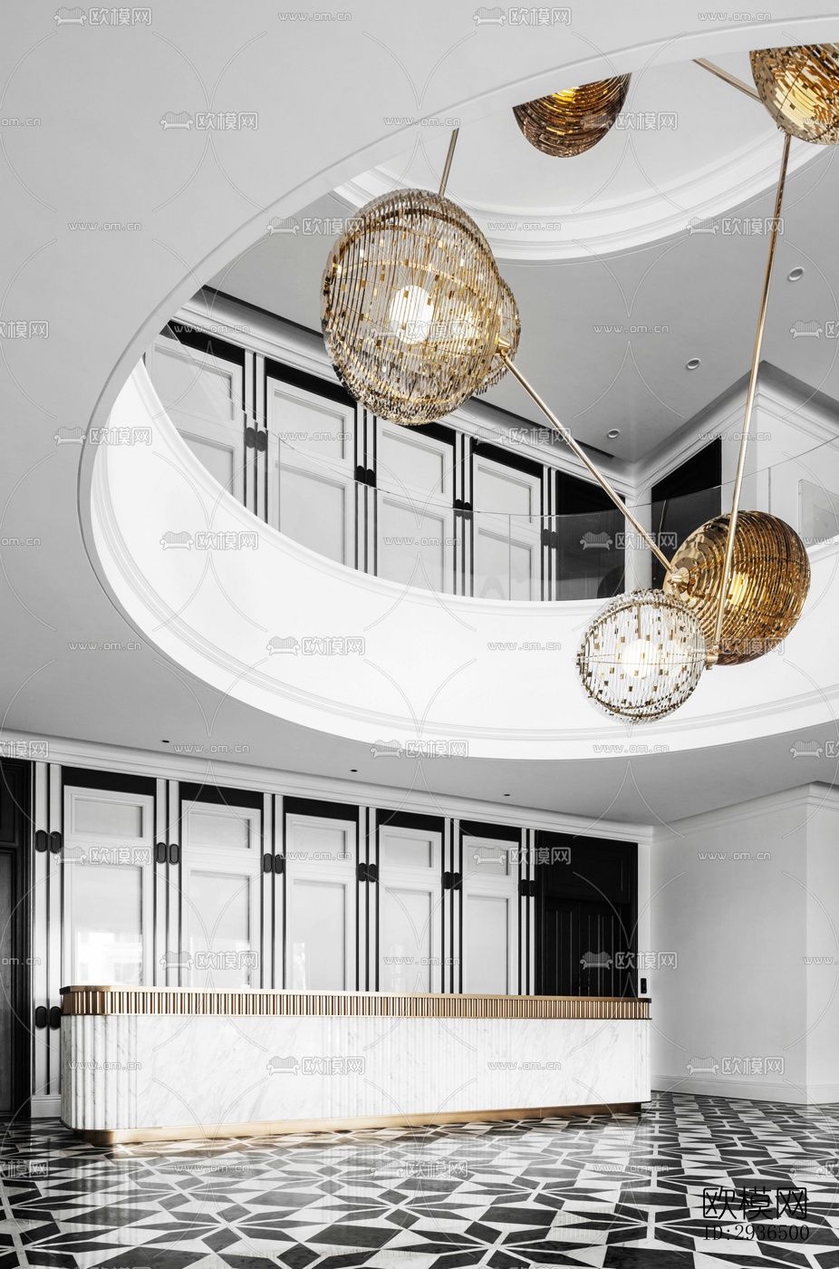 现代办公区效果图下载（渲染图14）