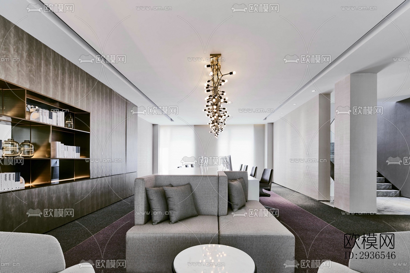 新中式商务大堂效果图下载（渲染图8）