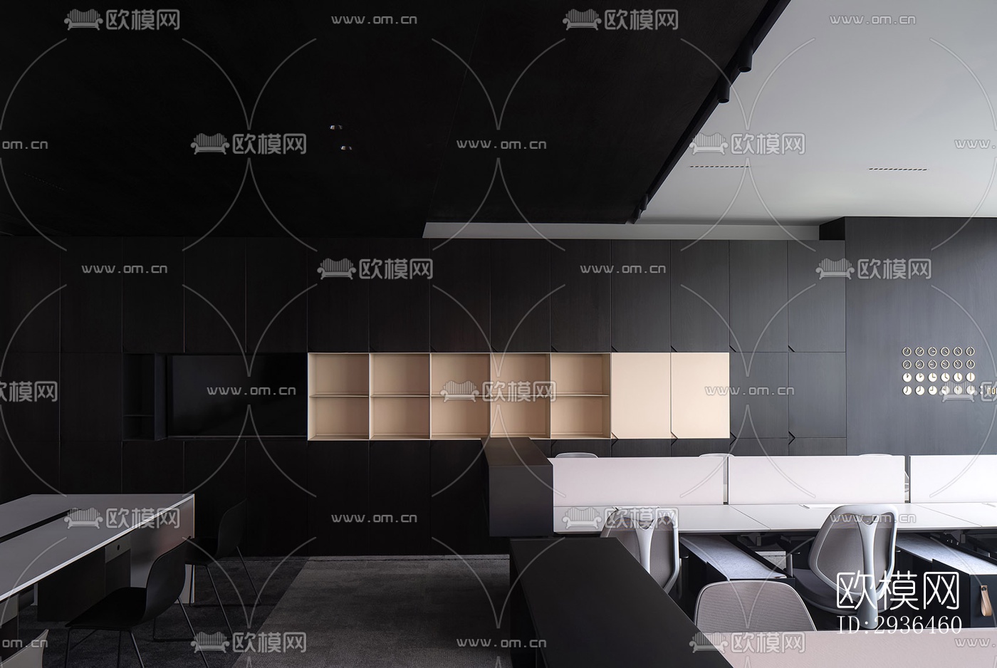 现代办公区效果图下载（渲染图14）