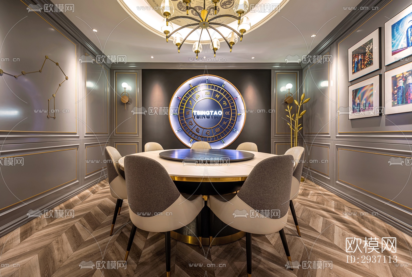 后现代西餐厅效果图下载（渲染图10）