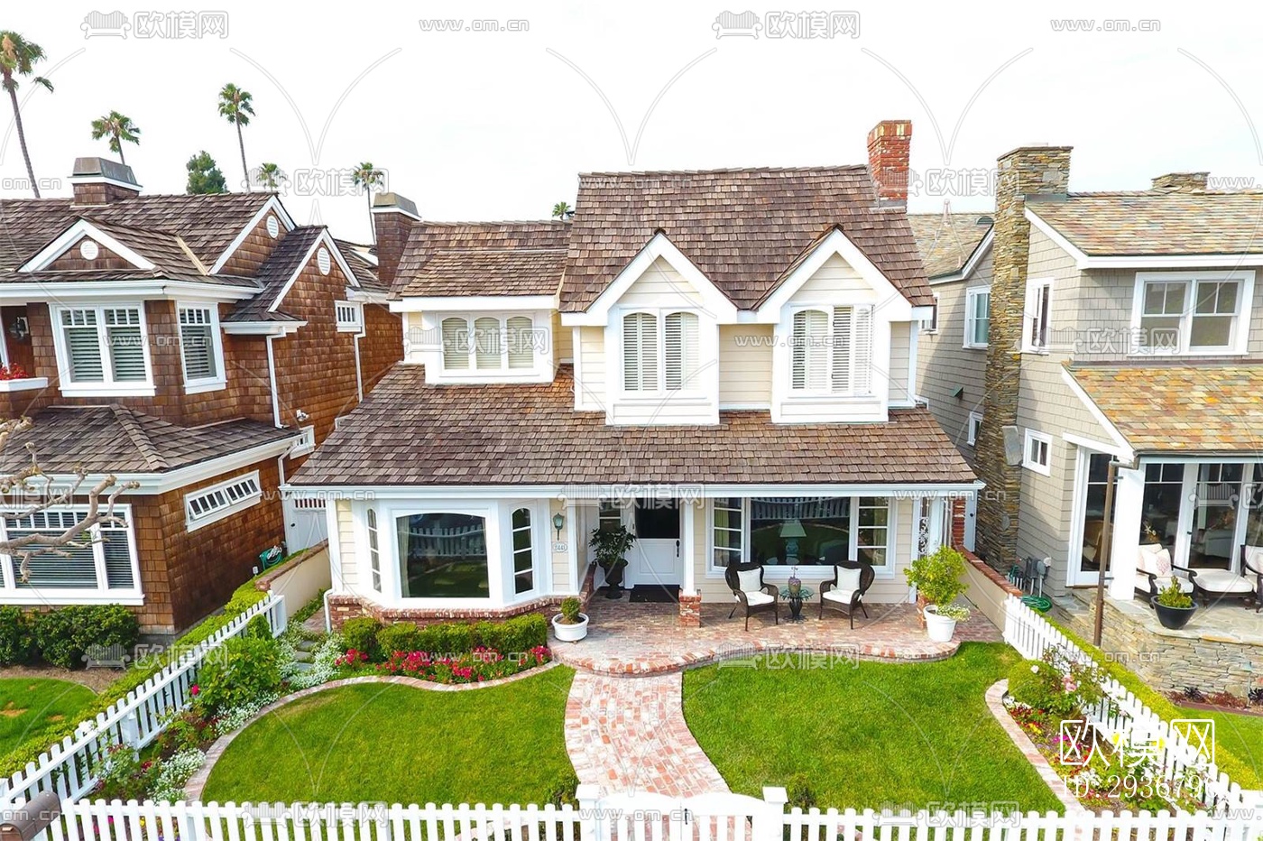 美式居住建筑效果图下载（渲染图9）