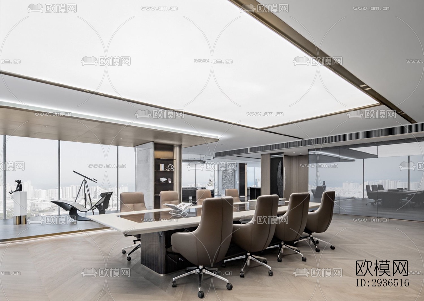 现代办公区效果图下载（渲染图8）