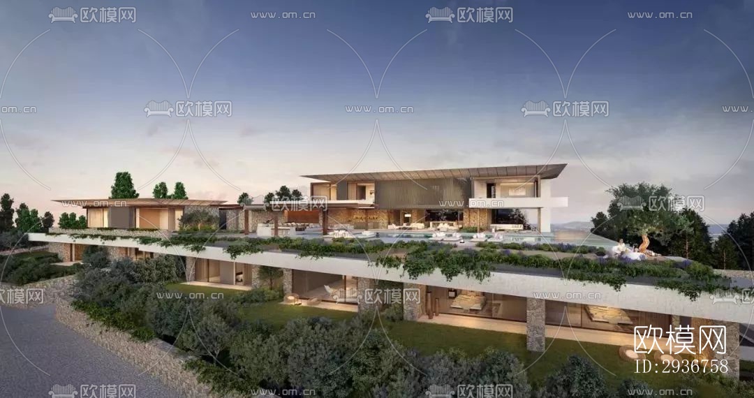 现代居住建筑效果图下载（渲染图5）