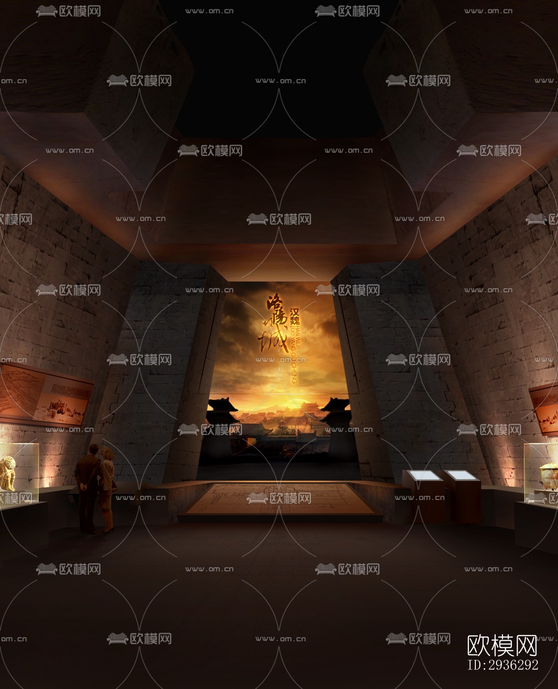 新中式美术博物馆效果图下载（渲染图17）