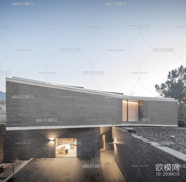 工业风居住建筑效果图下载(渲染图1)