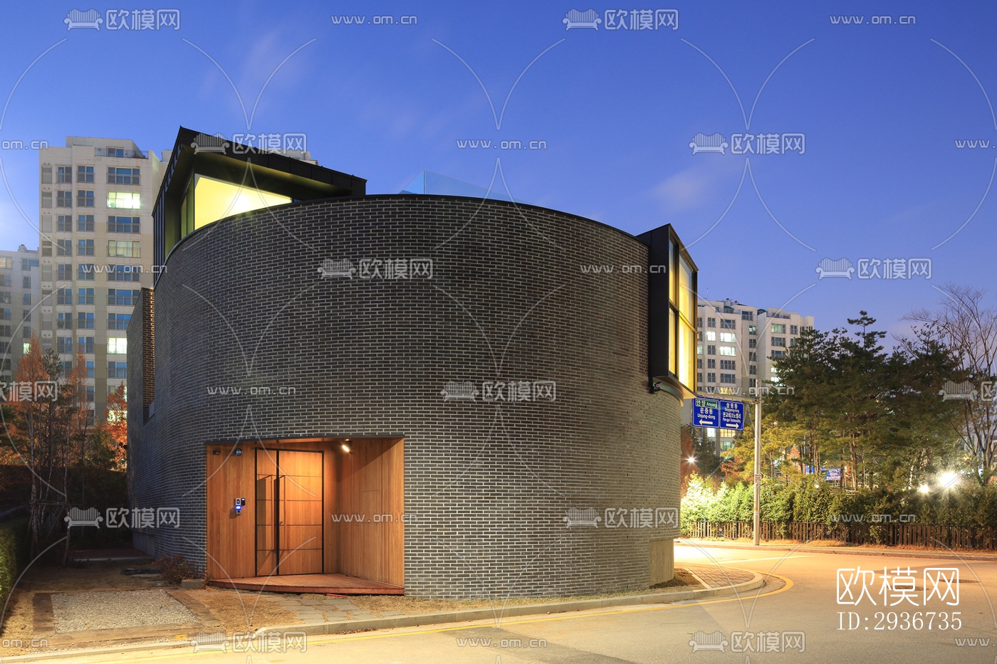 现代居住建筑效果图下载（渲染图8）