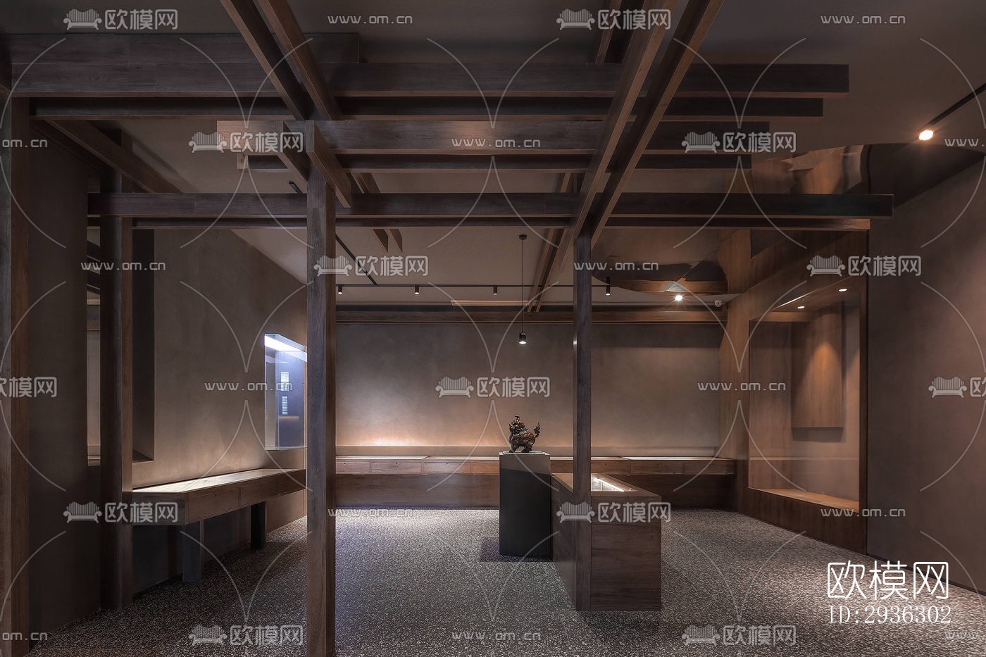 新中式美术博物馆效果图下载（渲染图6）