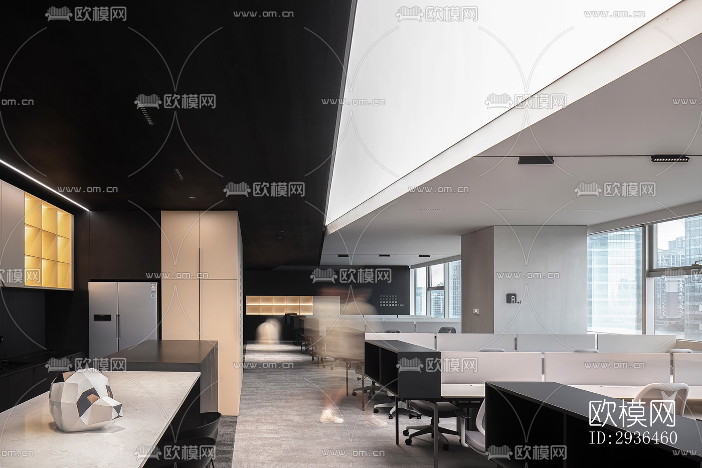 现代办公区效果图下载（渲染图13）