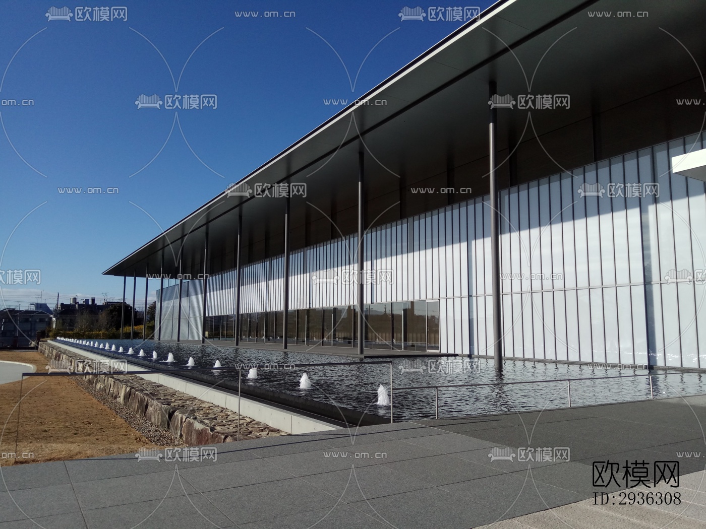 日式美术博物馆效果图下载（渲染图4）