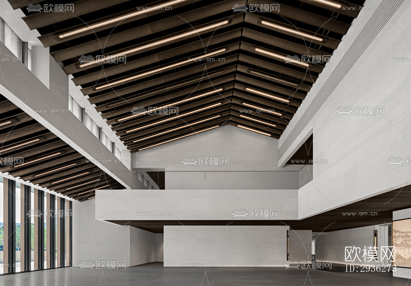 新中式美术博物馆效果图下载（渲染图12）