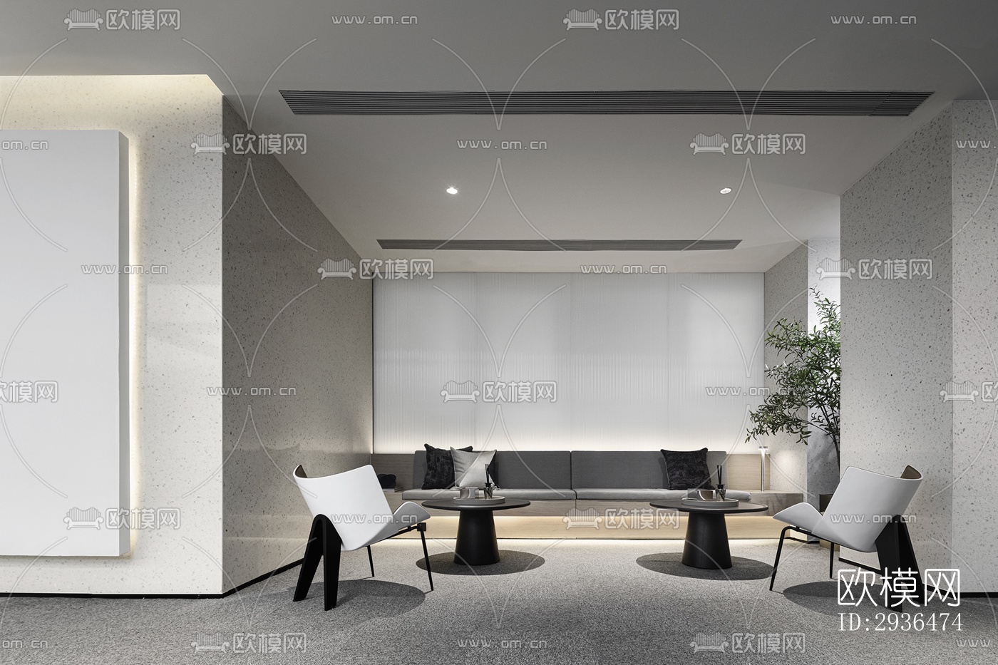 现代办公区效果图下载（渲染图5）