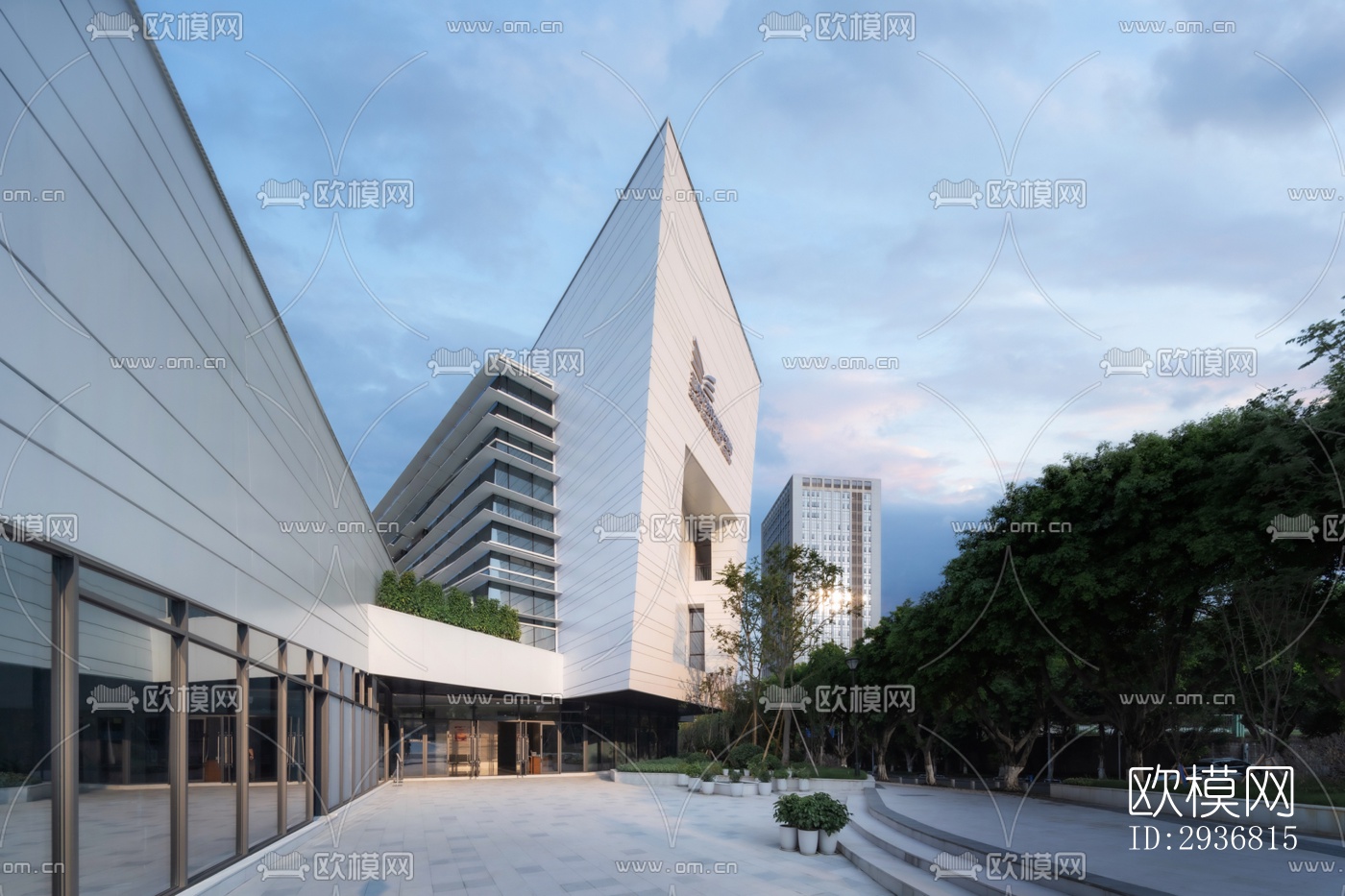 现代文体建筑效果图下载（渲染图2）