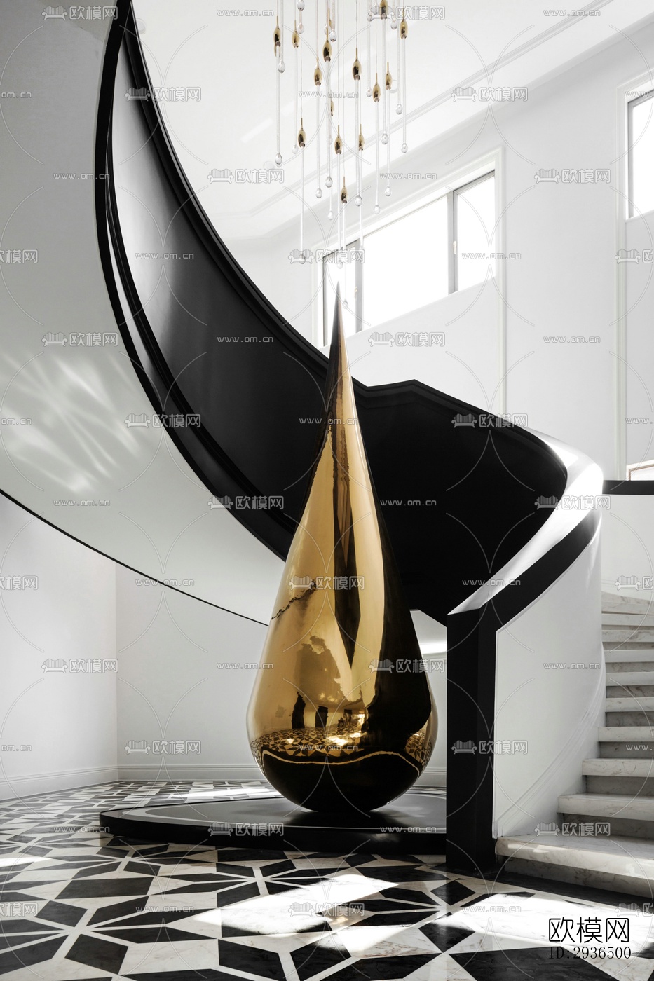 现代办公区效果图下载（渲染图2）