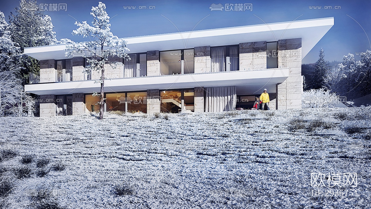 现代居住建筑效果图下载（渲染图17）