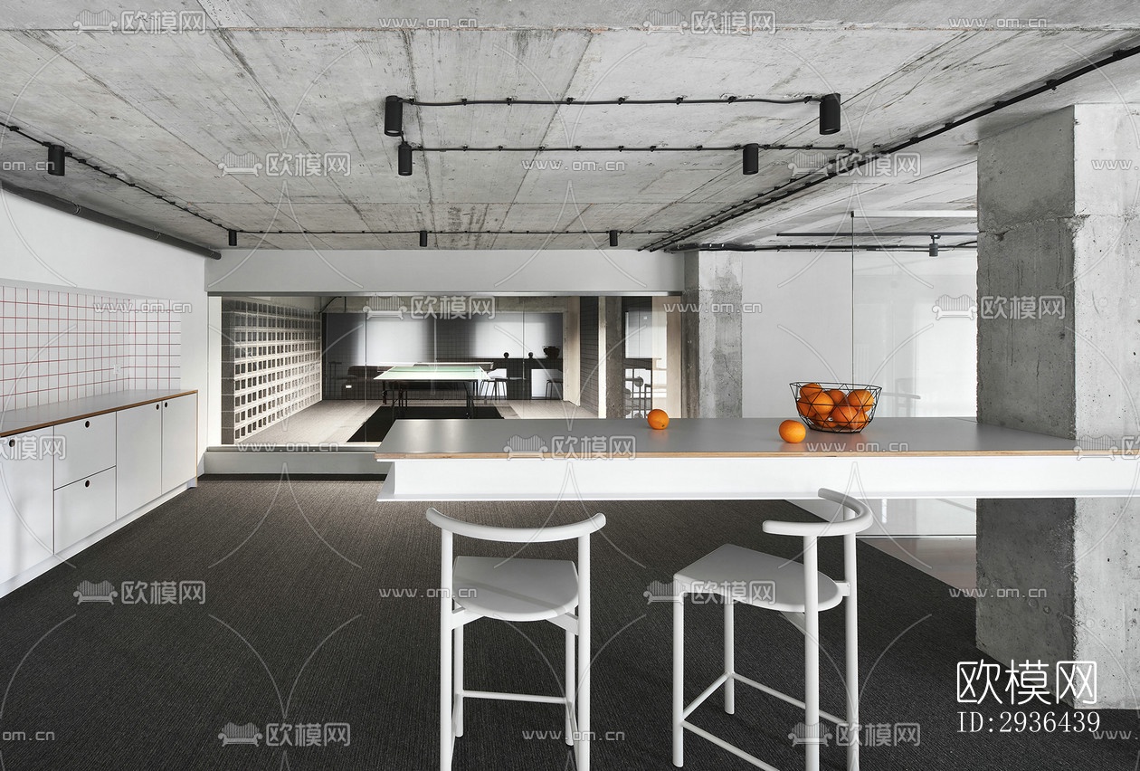 工业风办公区效果图下载（渲染图5）