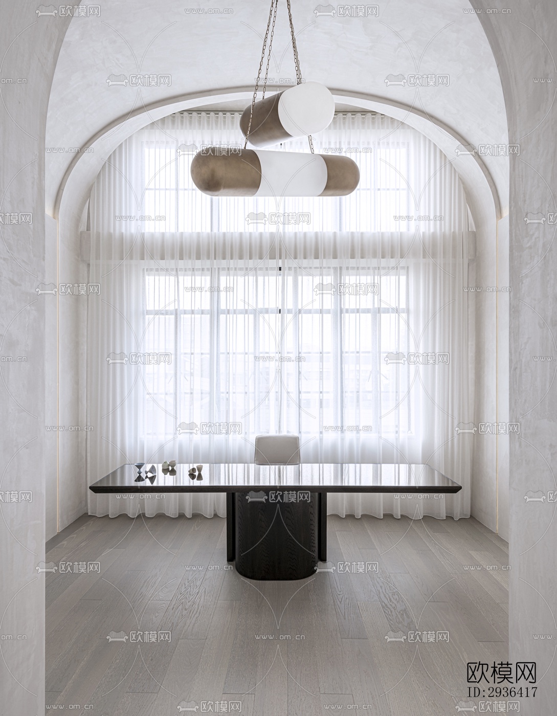 侘寂办公区效果图下载（渲染图13）