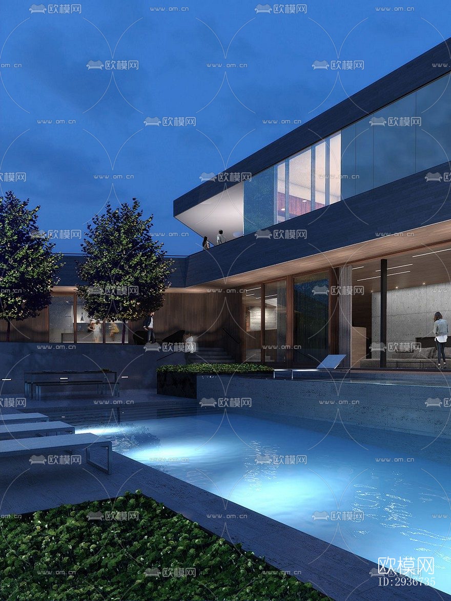 现代居住建筑效果图下载（渲染图17）