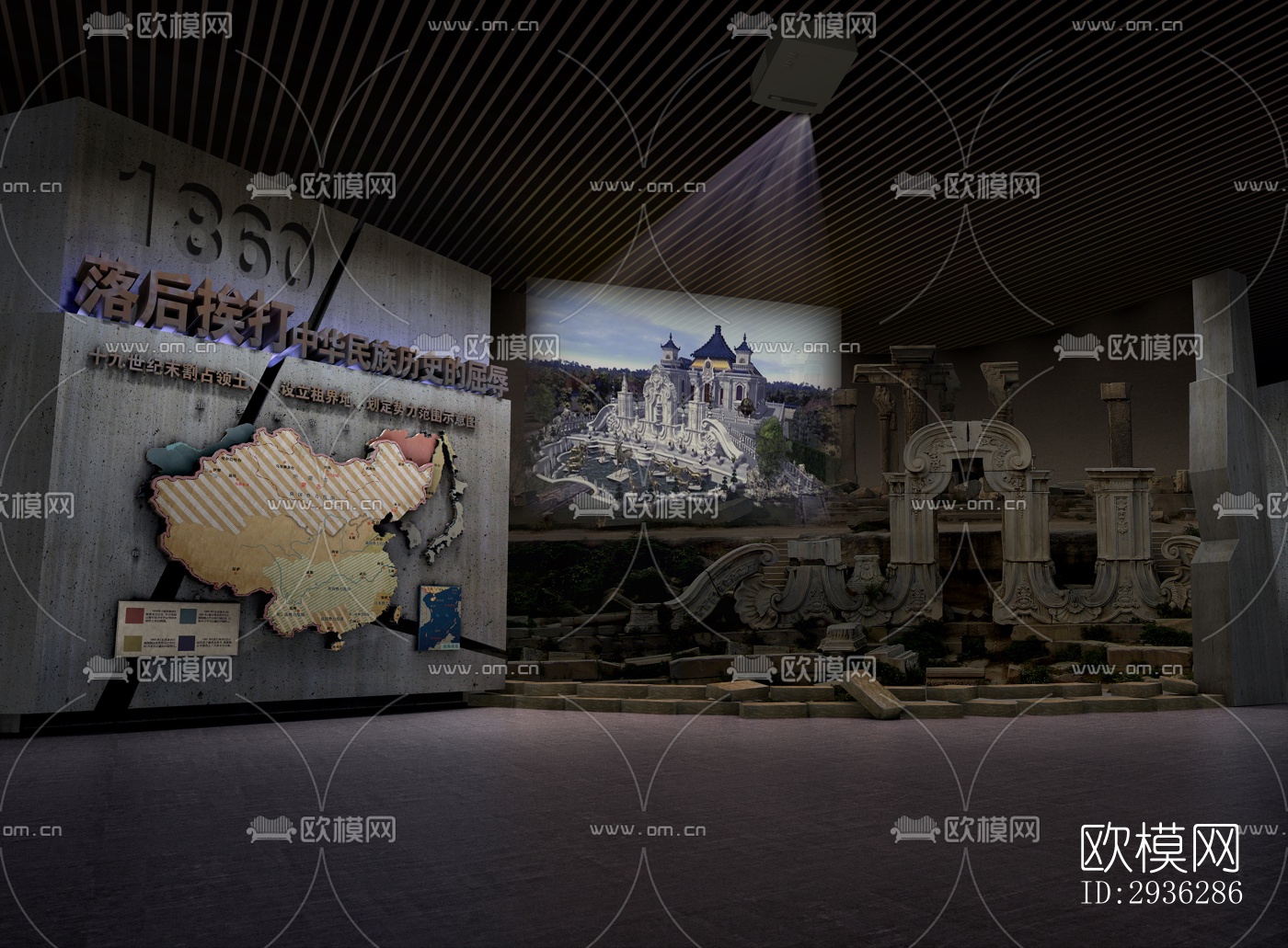 新中式美术博物馆效果图下载（渲染图5）