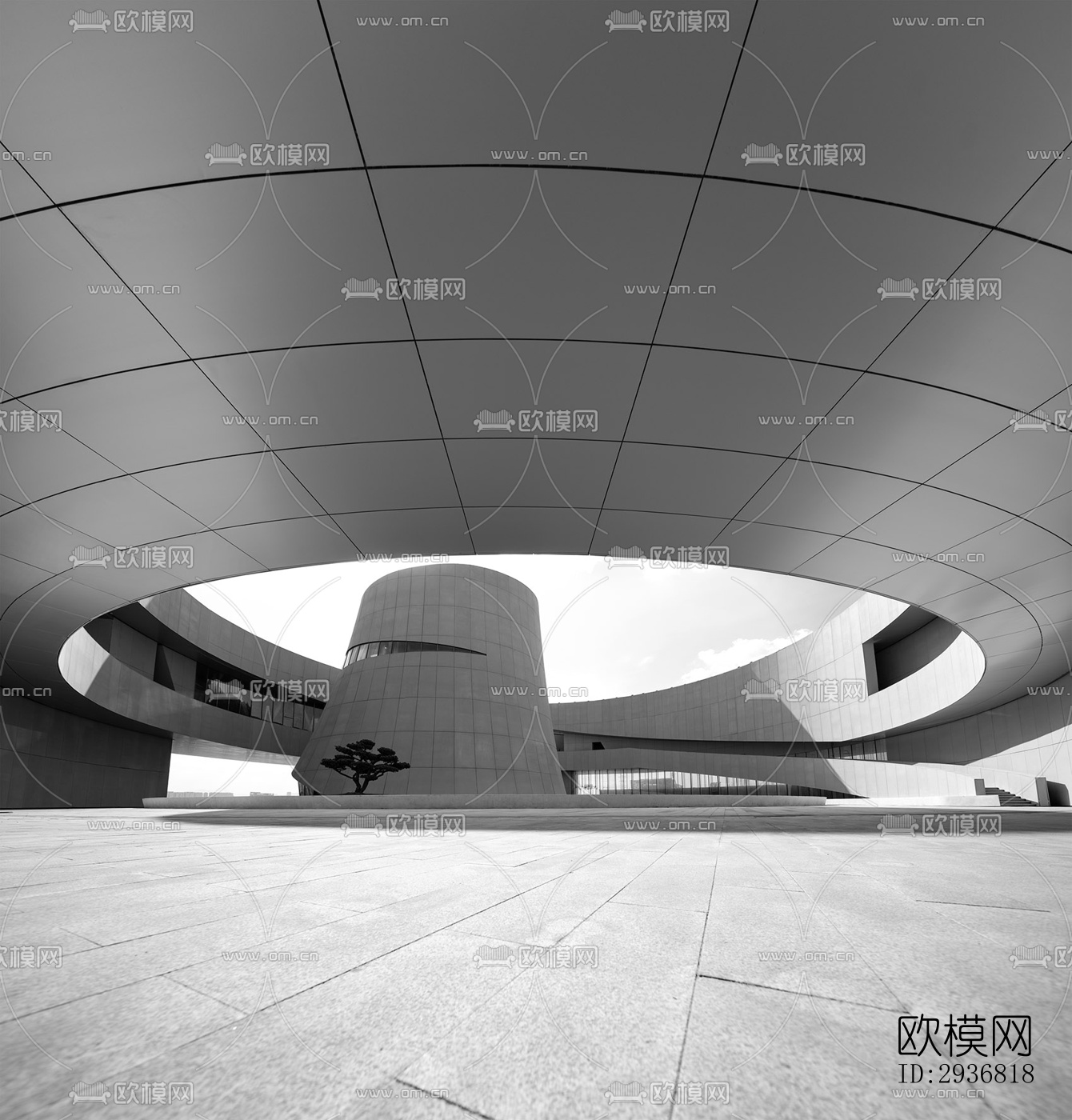 现代文体建筑效果图下载（渲染图3）