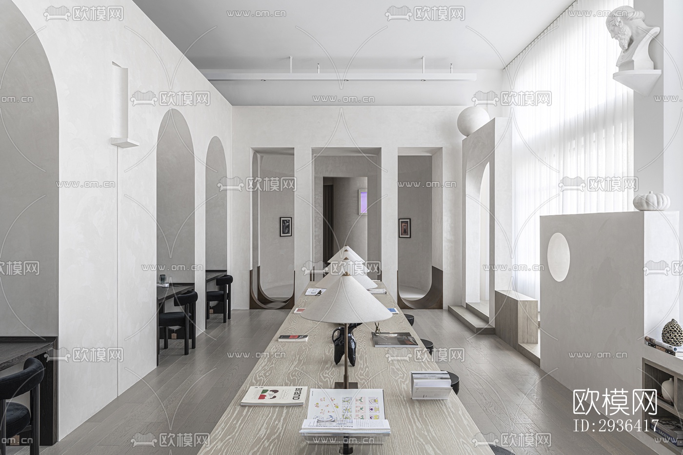 侘寂办公区效果图下载（渲染图3）