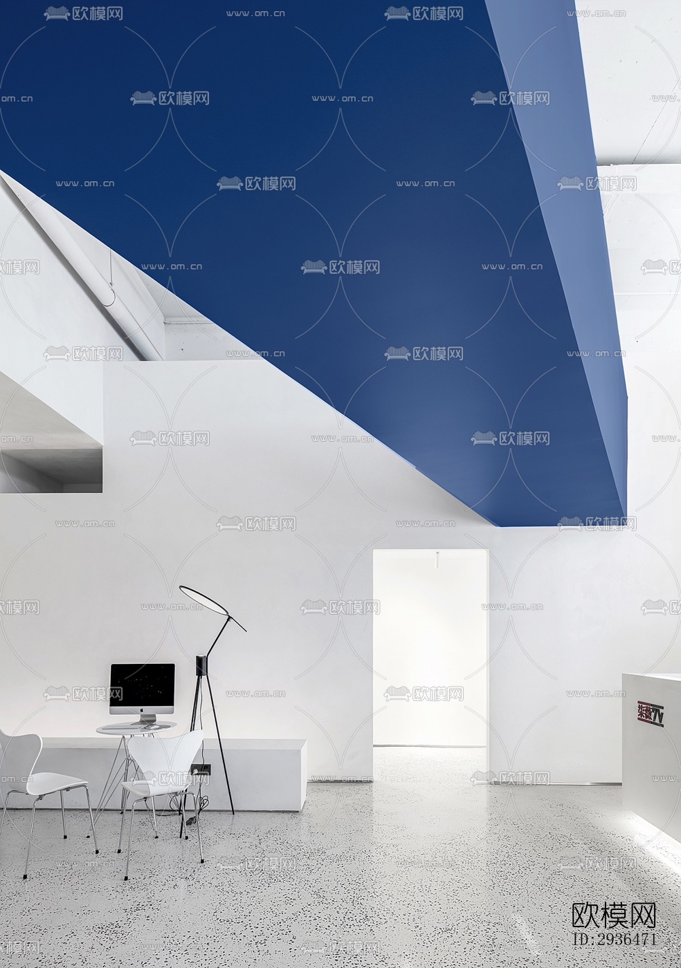 现代办公区效果图下载（渲染图7）