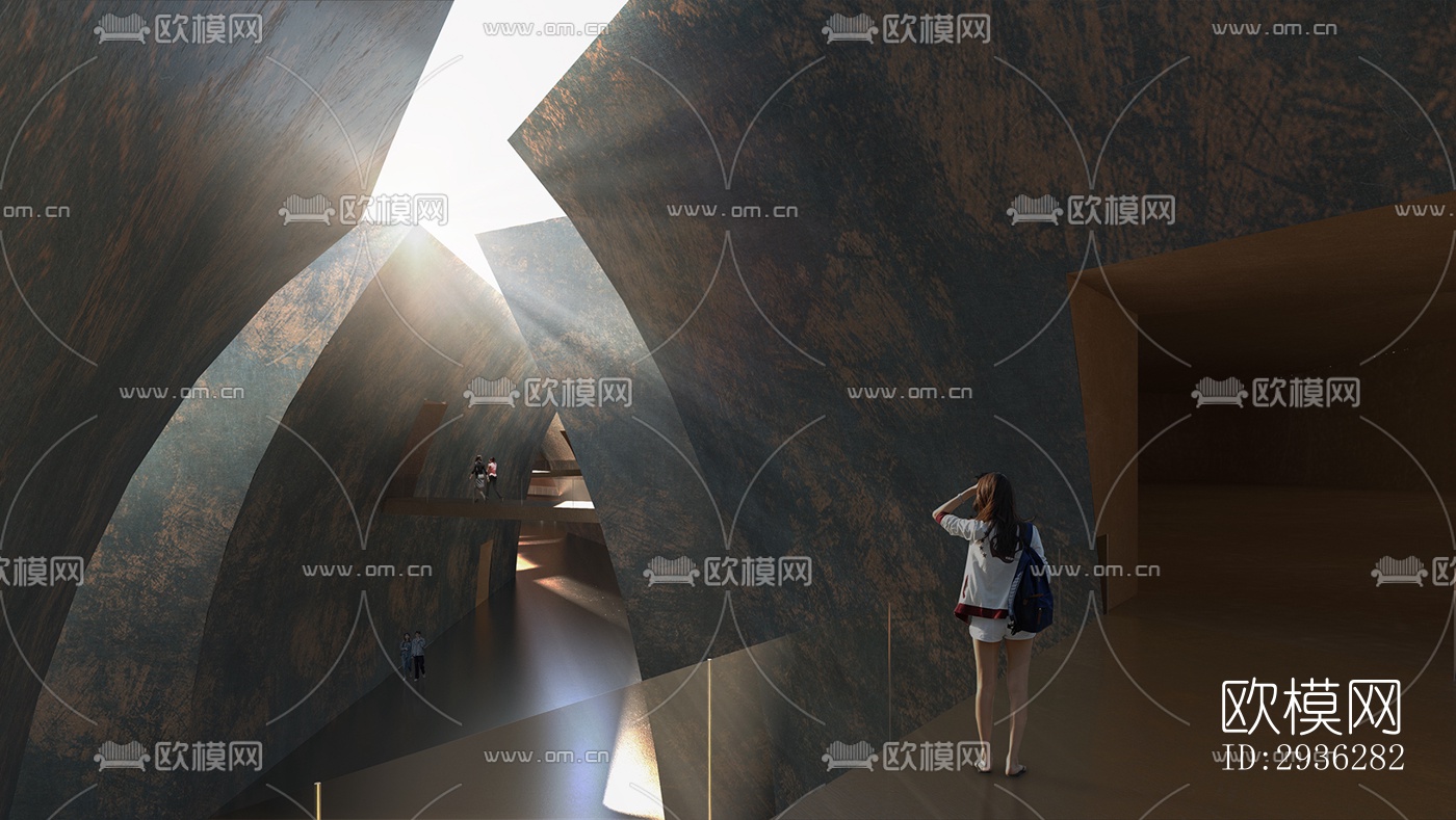 新中式美术博物馆效果图下载（渲染图10）