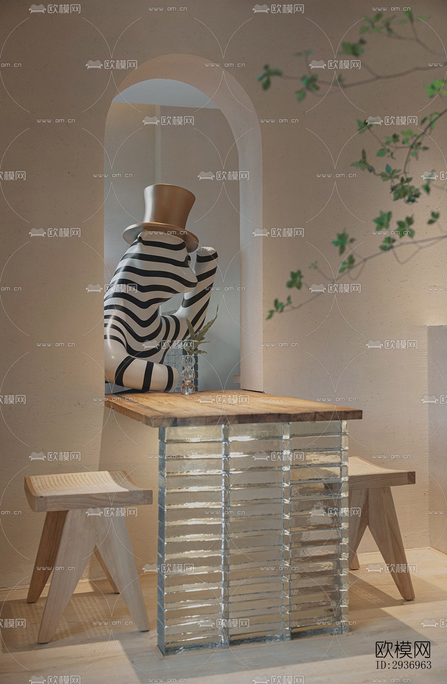 侘寂咖啡奶茶效果图下载（渲染图9）