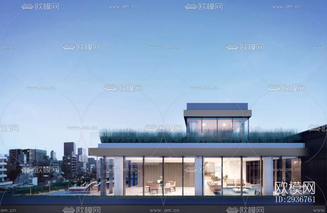 现代居住建筑效果图下载（渲染图8）