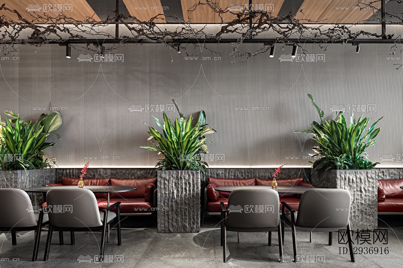 新中式中餐厅效果图下载（渲染图15）